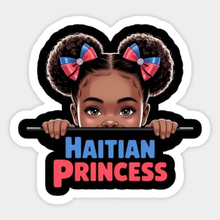 Cute Melanin Haitian Princess Haiti Flag Sticker